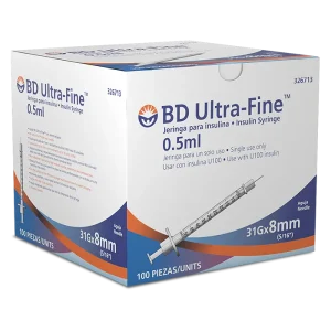 Jeringa Desechable BD Ultra-Fine Insulina 0.5 Ml 31 G X 8 Mm Sobre