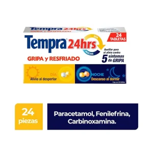 Tempra 24Hrs Gripa Y Resfriado 24 Tabletas