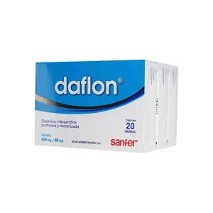 Daflon 500 Mg 20 Tabletas 3 Pack
