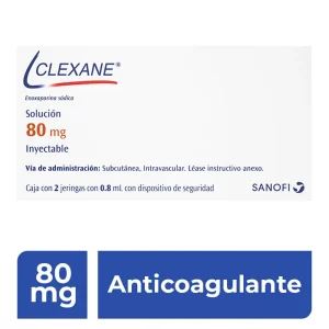 Clexane 80 Mg Solución Inyectable 2 Jeringas 0.8 Ml