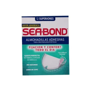 Almohadillas Adhesivas Sea-Bond Dentadura Superior 12 Piezas