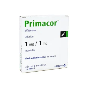 Primacor 1 Mg/1 Ml Solución Inyectable 3 Ampolletas 10 Ml
