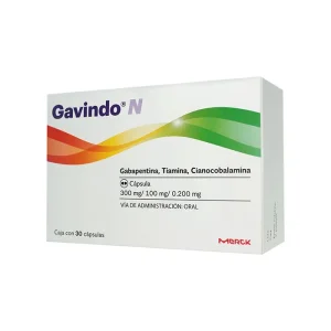 Gavindo N 300/100/0.200 Mg Gabapentina-Tiamina-Cianocobalamina 30 Cápsulas