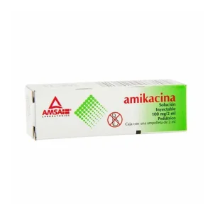 Amikacina 100 Mg Solución Inyectable 2 Ampolletas 2 Ml Genérico Amsa