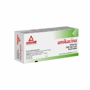 Amikacina IM 500 Mg 2 Ampolletas 2 Ml Genérico Amsa