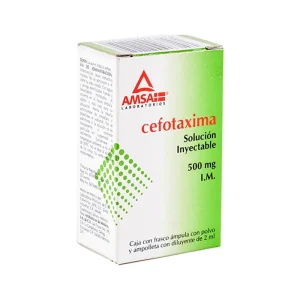 Cefotaxima 500 Mg Solución Inyectable 2 Ml Genérico Amsa