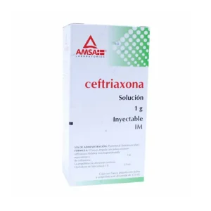 Ceftriaxona IM 1 G Solución Inyectable Ampolleta Genérico Amsa