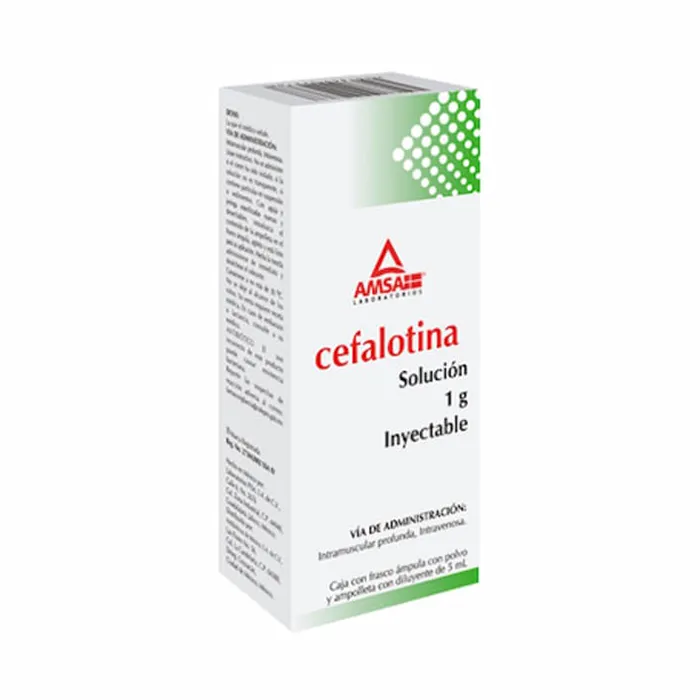 Cefalotina 1 G Solución Inyectable Frasco Ámpula 5 Ml Genérico Amsa