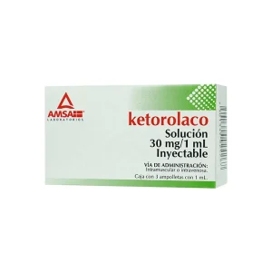 Ketorolaco 30 Mg Solución Inyectable 1 Ml Genérico Amsa