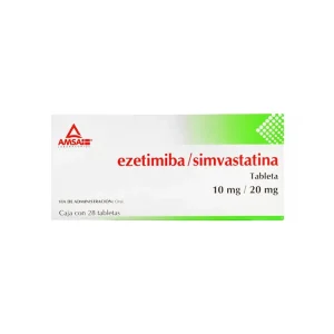 Ezetimiba/Simvastatina 10/20 Mg 14 Tabletas Genérico Amsa