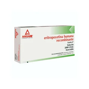 Eritropoyetina Humana Recombinante Solución Inyectable 2000 UI Ml 6 Frascos Ámpula Genérico Amsa