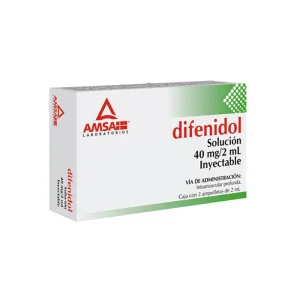 Difenidol 40 Mg Solución Inyectable 2 Ampolletas 2 Ml Genérico Amsa