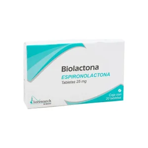 Biolactona Espironolactona 25 Mg 20 Tabletas Genérico Bioresearch
