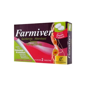 Farmiver Quinfamida/Albendazol 150/200 Mg 2 Tabletas Genérico Farma Cont