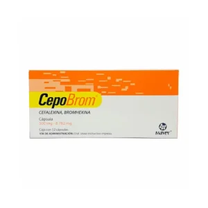 Cepobrom Cefalexina/Bromhexina 500 Mg 12 Cápsulas Genérico Maver
