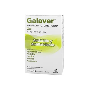 Galaver Magaldrato/Dimeticona 80 Mg Gel 10 Sobres 10 Ml Genérico Maver