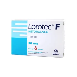 Lorotec F Ketorolaco 30 Mg 6 Tabletas Sublingual Genérico Maver