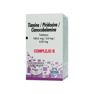 Tiamina/Piridoxina/Cianocobalamina 30 Tabletas Genérico Ultra Lab