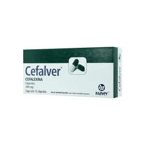 Cefalver Cefalexina 500 Mg 12 Cápsulas Genérico Maver