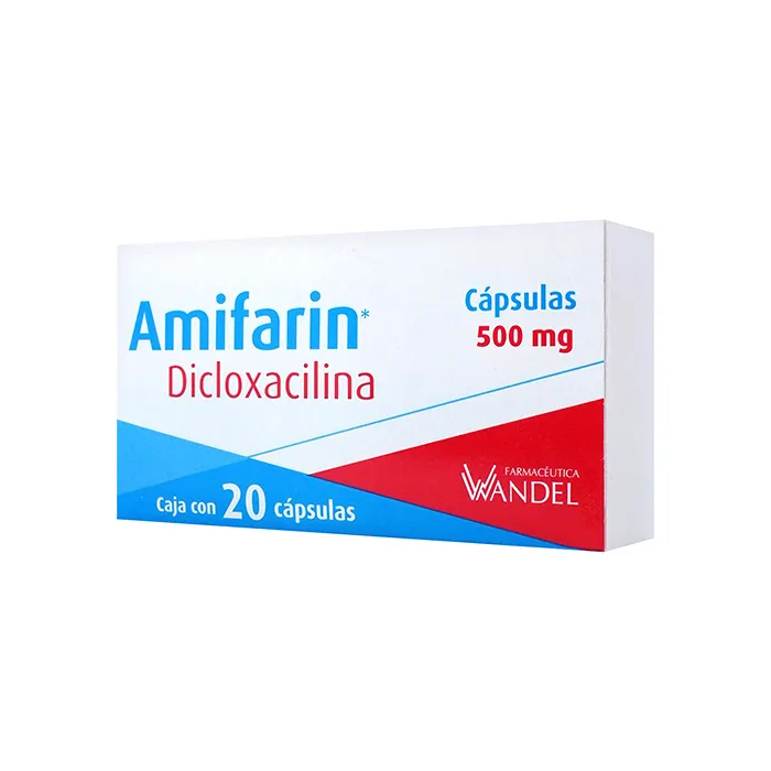 Amifarin Dicloxacilina 500 Mg 20 Cápsulas Genérico Wandel