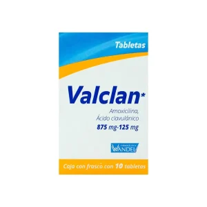 Valclan Amoxicilina/Ácido Clavulánico 875/125 Mg 10 Tabletas Genérico Wandel
