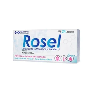 Rosel Amantadina/Clorfenamina/Paracetamol 50/3/300 Mg 24 Cápsulas Genérico Wermarphar