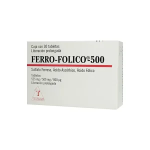 Ferro Fólico 500 Mg 30 Tabletas